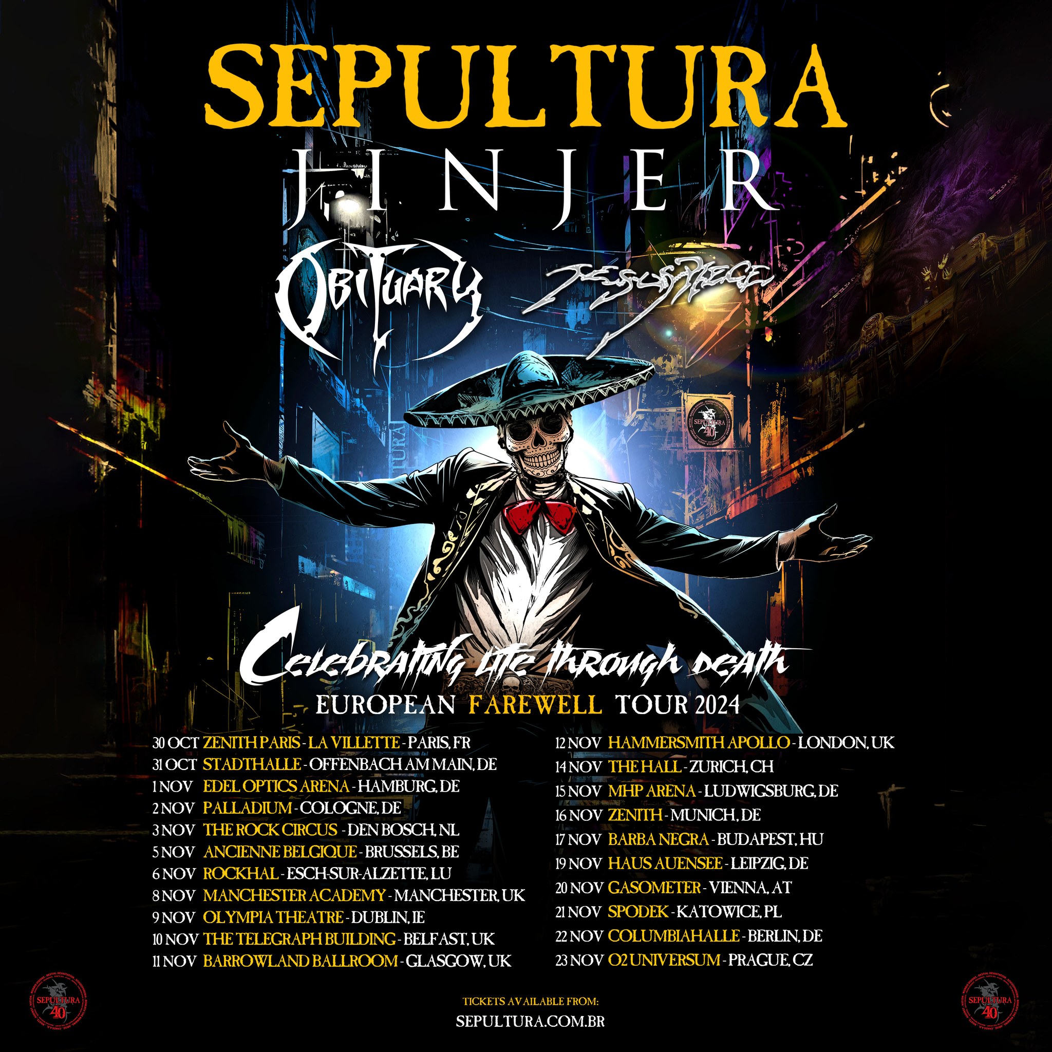 sepultura tournée adieu